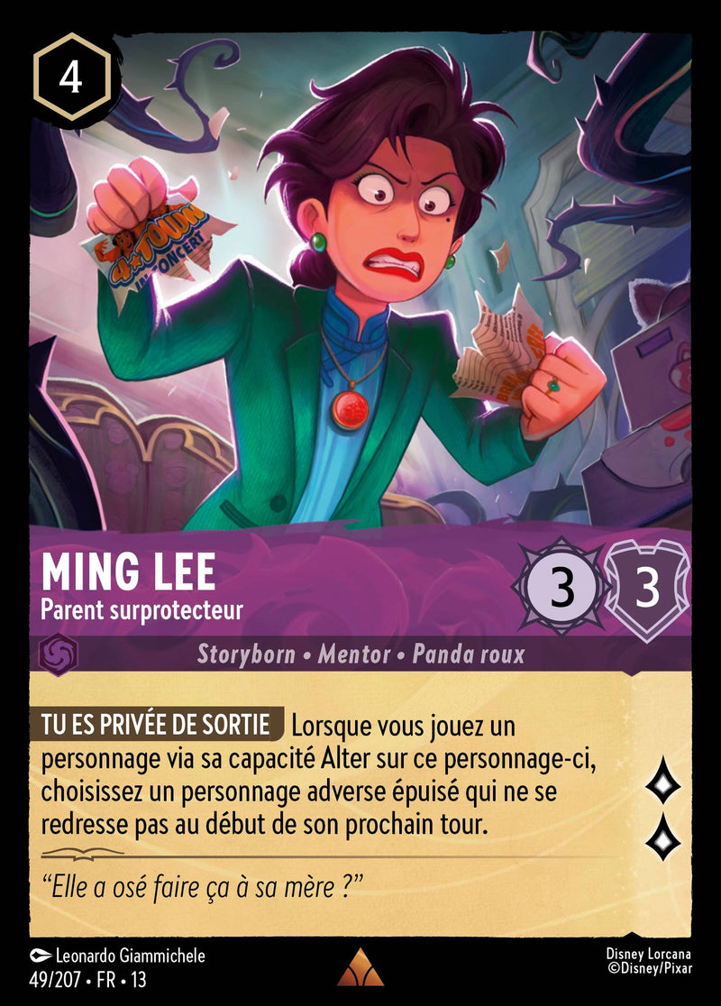 Carte Lorcana 049/207 Ming Lee, Parent surprotecteur | LorenZone