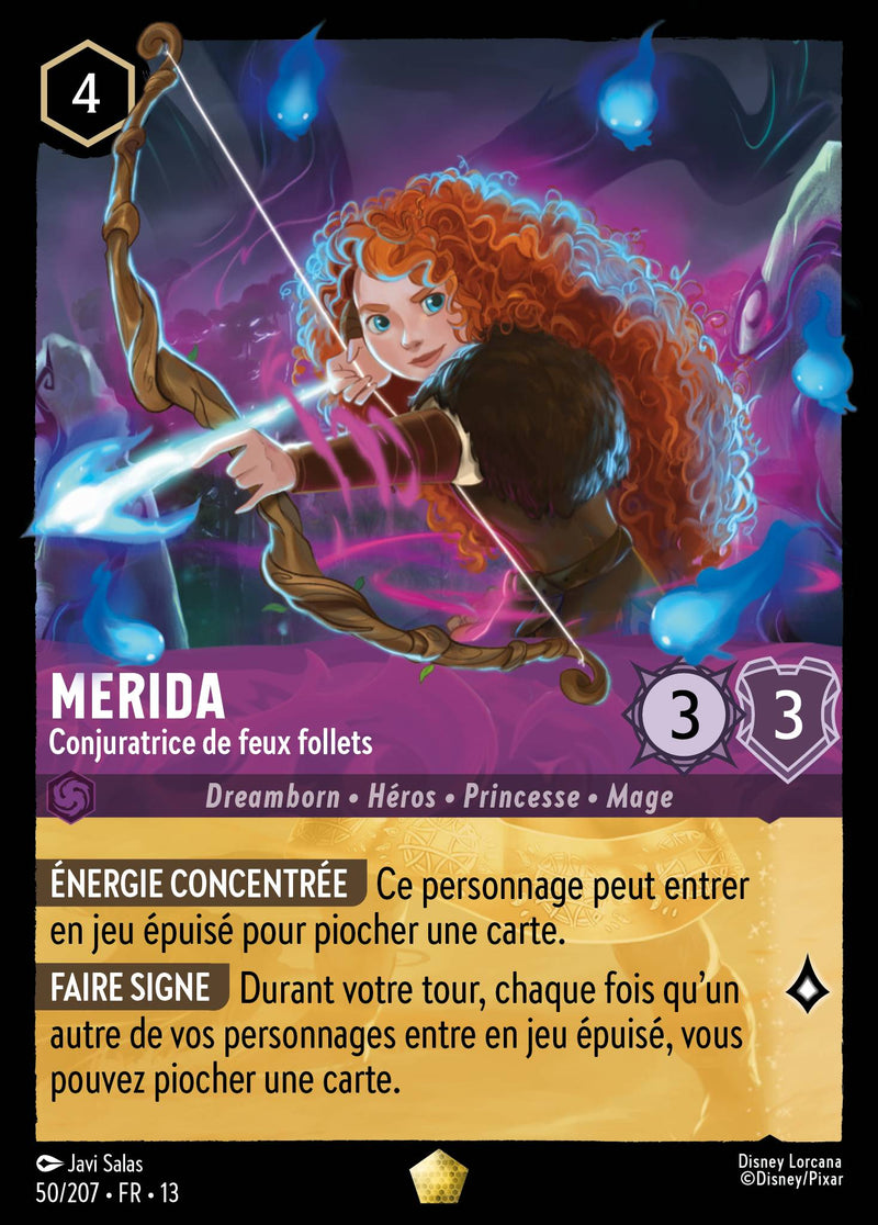 Carte Lorcana 050/207 Merida, Conjuratrice de feux follets | LorenZone