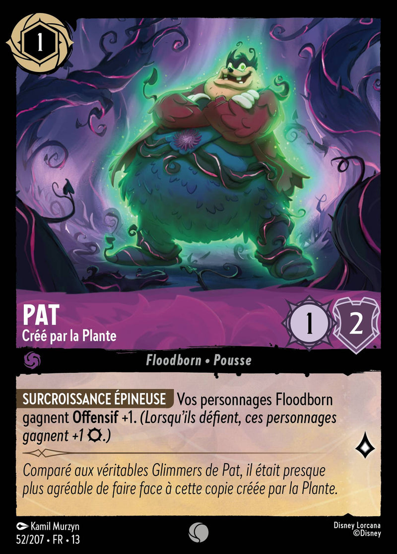 Carte Lorcana 052/207 Pat, Créé par la Plante | LorenZone