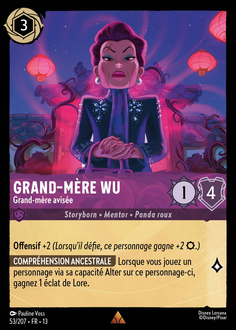 Carte Lorcana 053/207 Grand-mère Wu, Grand-mère avisée | LorenZone