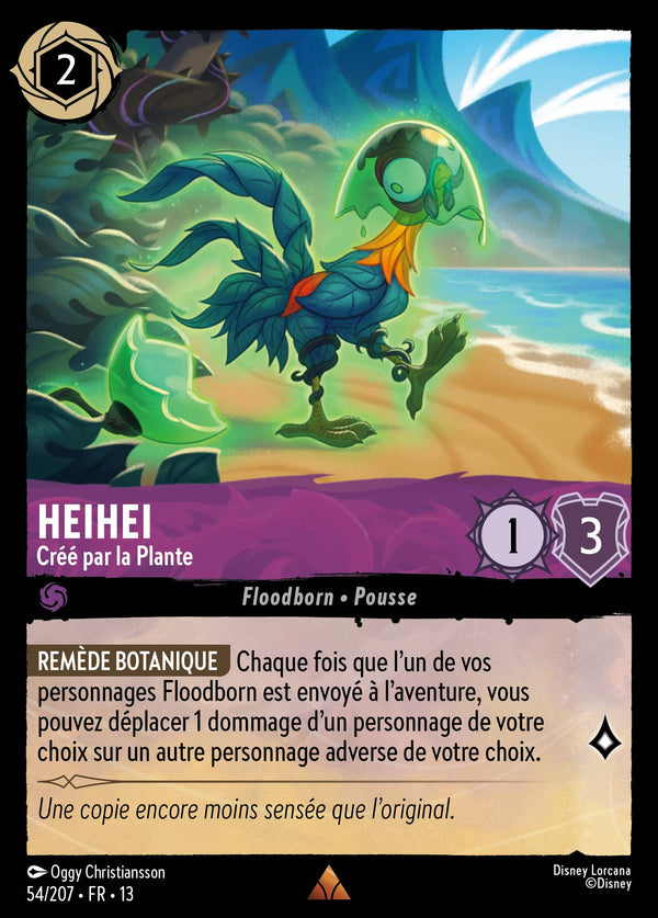 Carte Lorcana 054/207 Heihei, Créé par la Plante | LorenZone