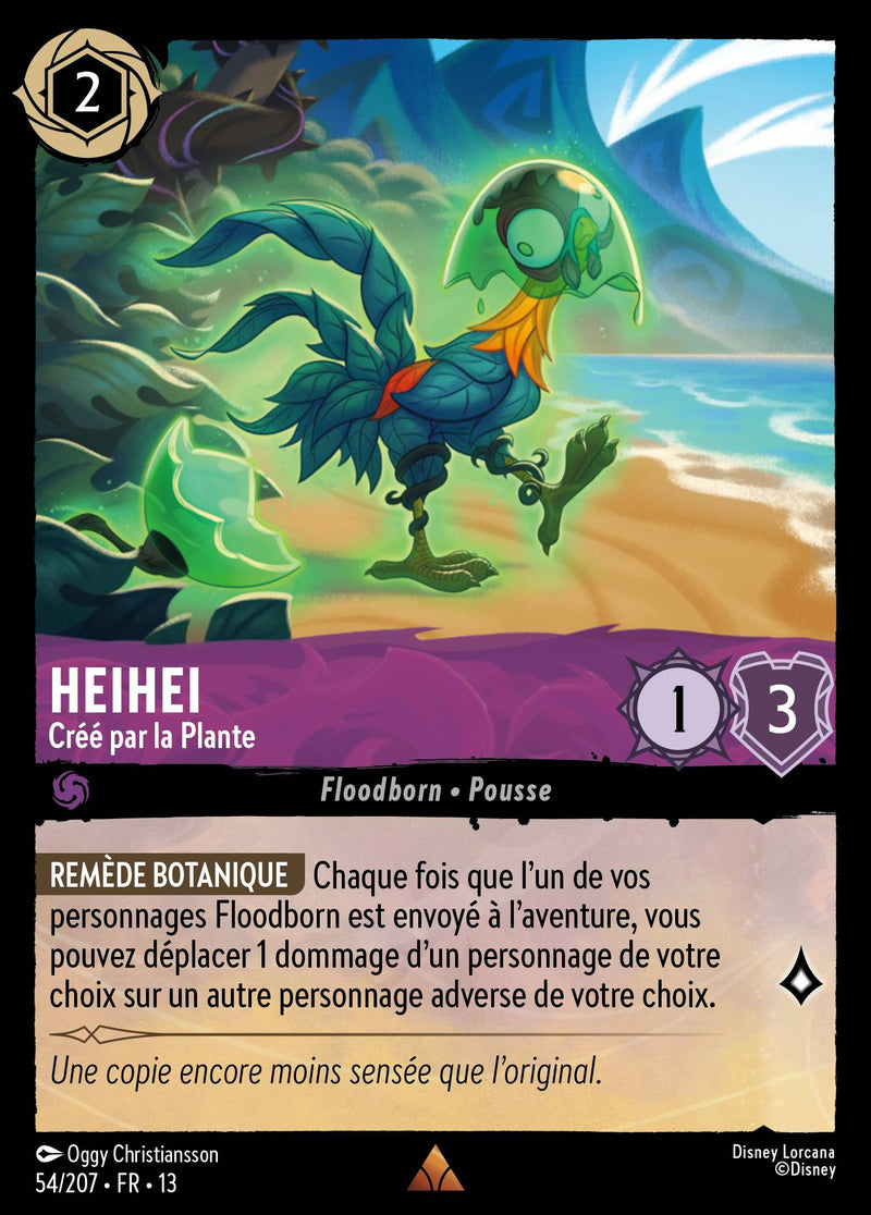 Carte Lorcana 054/207 Heihei, Créé par la Plante | LorenZone