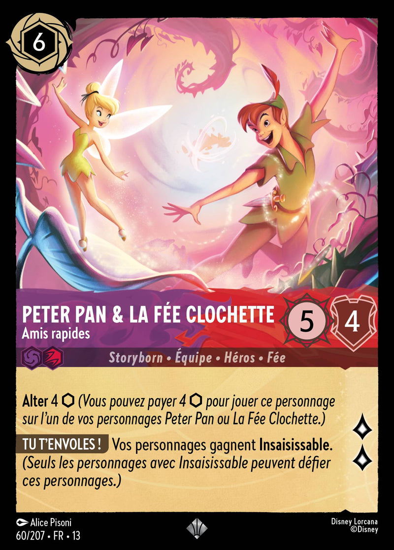 Carte Lorcana 060/207 Peter Pan & La Fée Clochette, Amis rapides | LorenZone