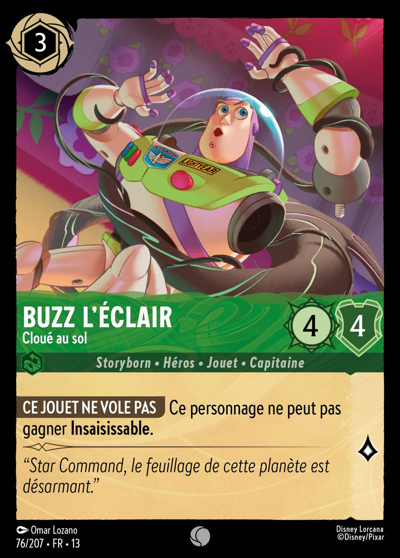 Carte Lorcana 076/207 Buzz l'Éclair, Cloué au sol | LorenZone