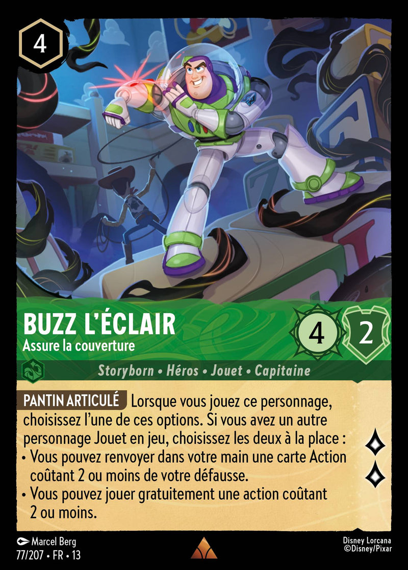 Carte Lorcana 077/207 Buzz l'Éclair, Assure la couverture | LorenZone