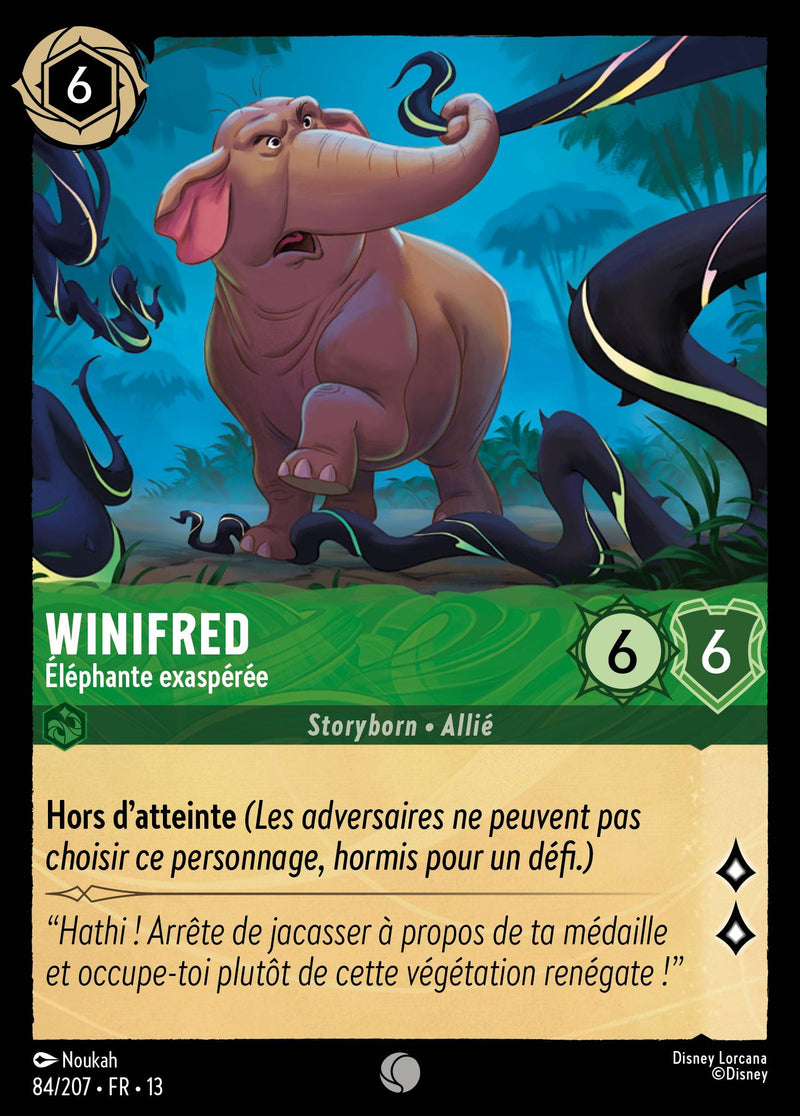 Carte Lorcana 084/207 Winifred, Éléphante exaspérée | LorenZone