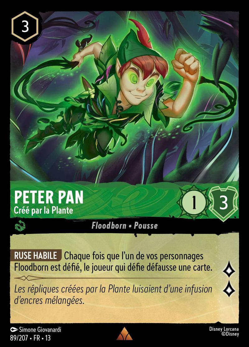 Carte Lorcana 089/207 Peter Pan, Créé par la Plante | LorenZone