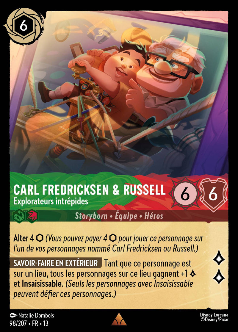 Carte Lorcana 098/207 Carl Fredricksen & Russell, Explorateurs intrépides | LorenZone