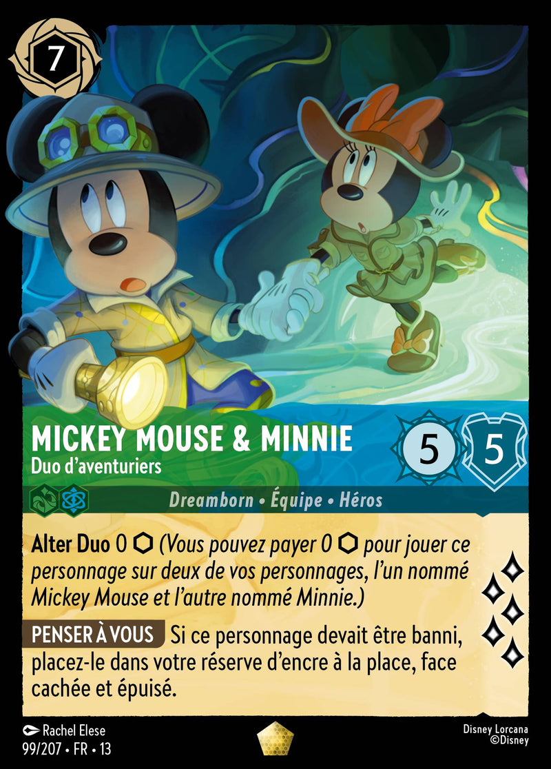 Carte Lorcana 099/207 Mickey Mouse & Minnie, Duo d'aventuriers | LorenZone