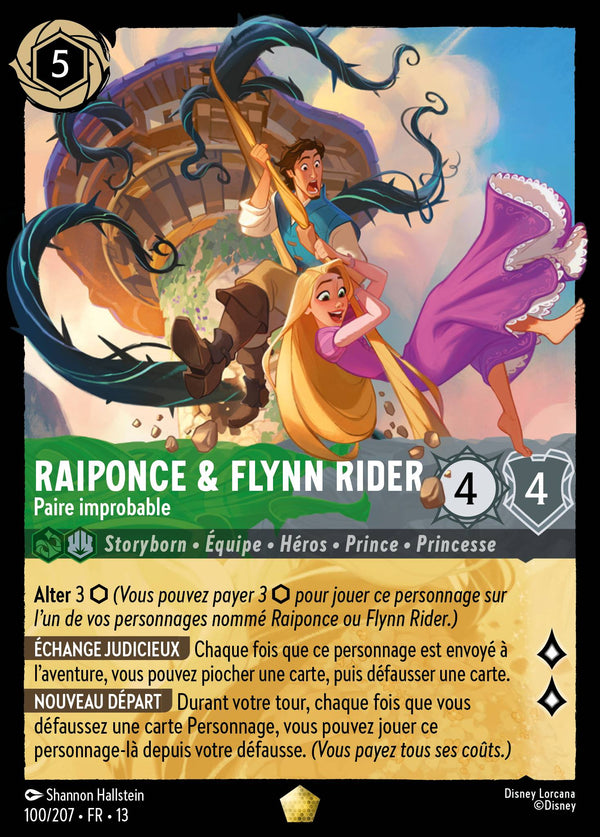 Carte Lorcana 100/207 Raiponce & Flynn Rider, Paire improbable | LorenZone
