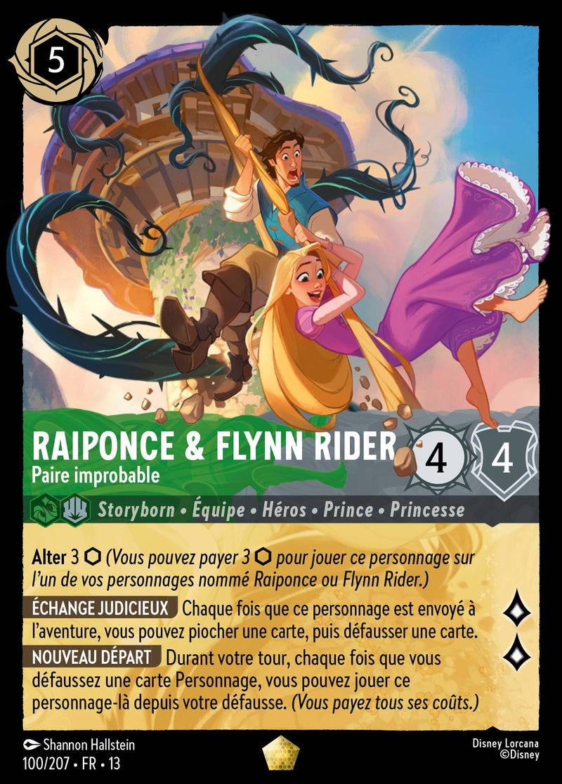 Carte Lorcana 100/207 Raiponce & Flynn Rider, Paire improbable | LorenZone