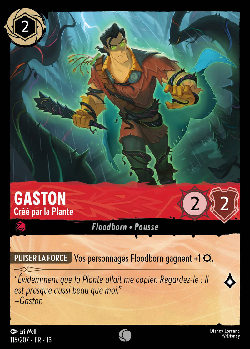 Carte Lorcana 115/207 Gaston, Créé par la Plante | LorenZone