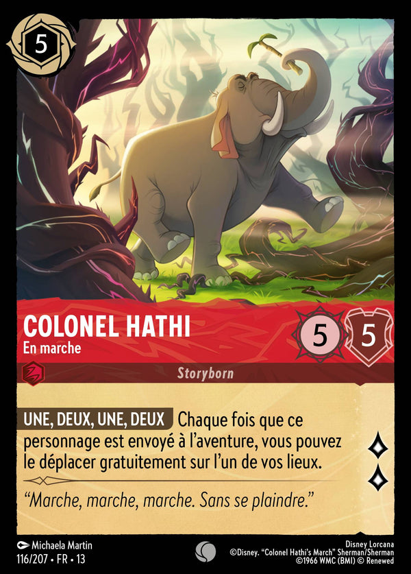 Carte Lorcana 116/207 Colonel Hathi, En marche | LorenZone