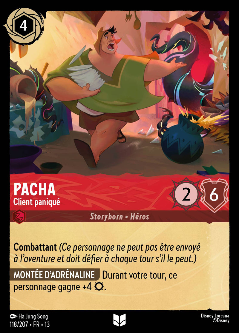 Carte Lorcana 118/207 Pacha, Client paniqué | LorenZone