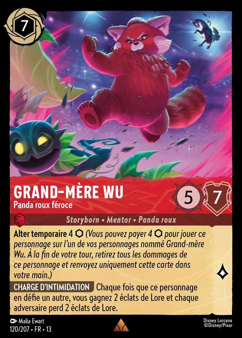 Carte Lorcana 120/207 Grand-mère Wu, Panda roux féroce | LorenZone