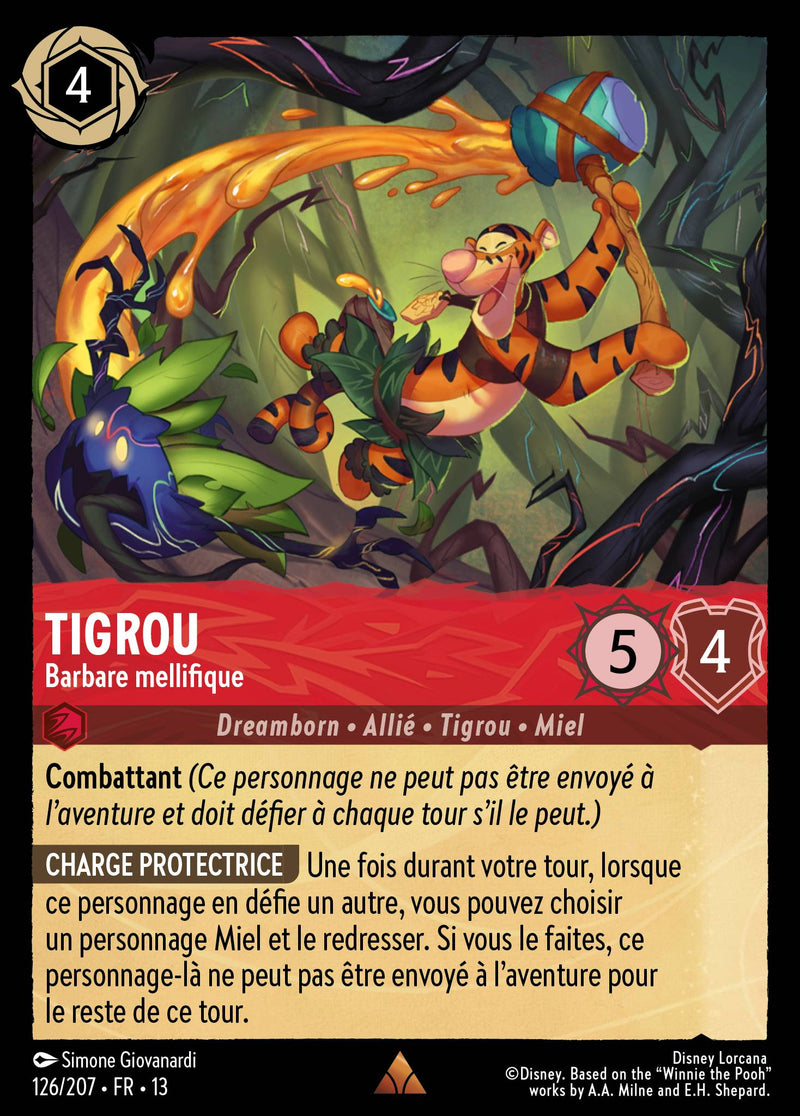 Carte Lorcana 126/207 Tigrou, Barbare mellifique | LorenZone