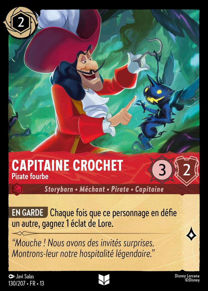 Carte Lorcana 130/207 Capitaine Crochet, Pirate fourbe | LorenZone
