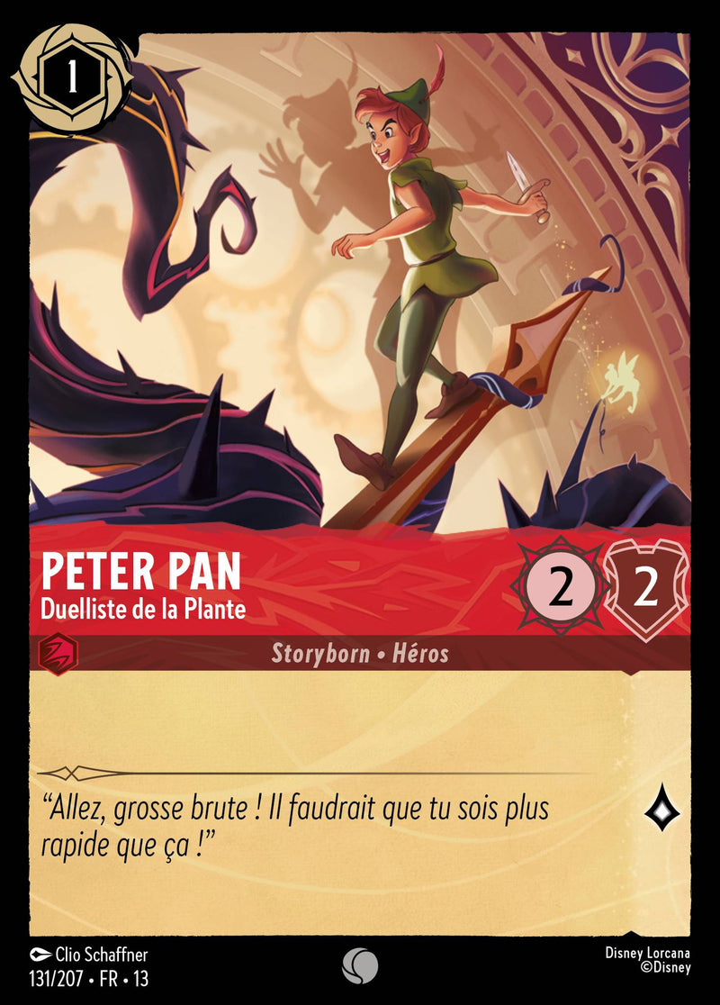 Carte Lorcana 131/207 Peter Pan, Duelliste de la Plante | LorenZone