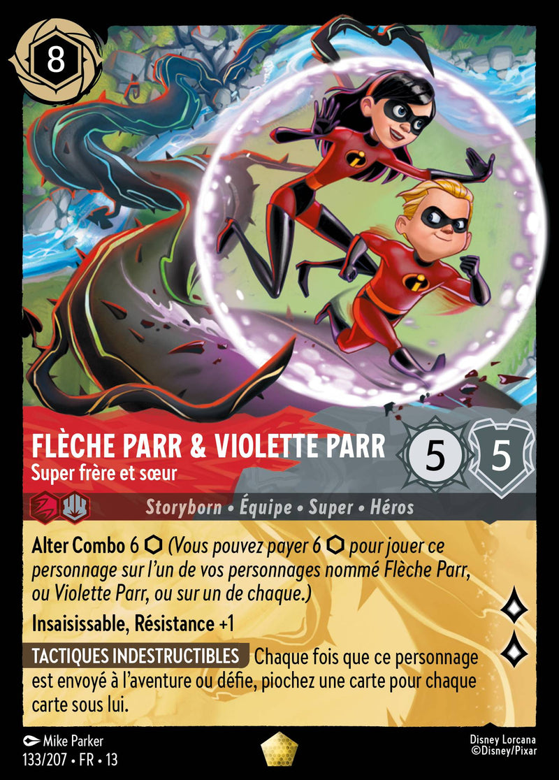 Carte Lorcana 133/207 Flèche Parr & Violette Parr, Super frère et sœur | LorenZone