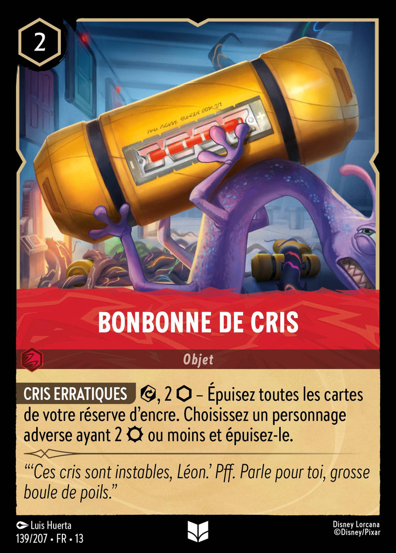 Carte Lorcana 139/207 Bonbonne de cris | LorenZone