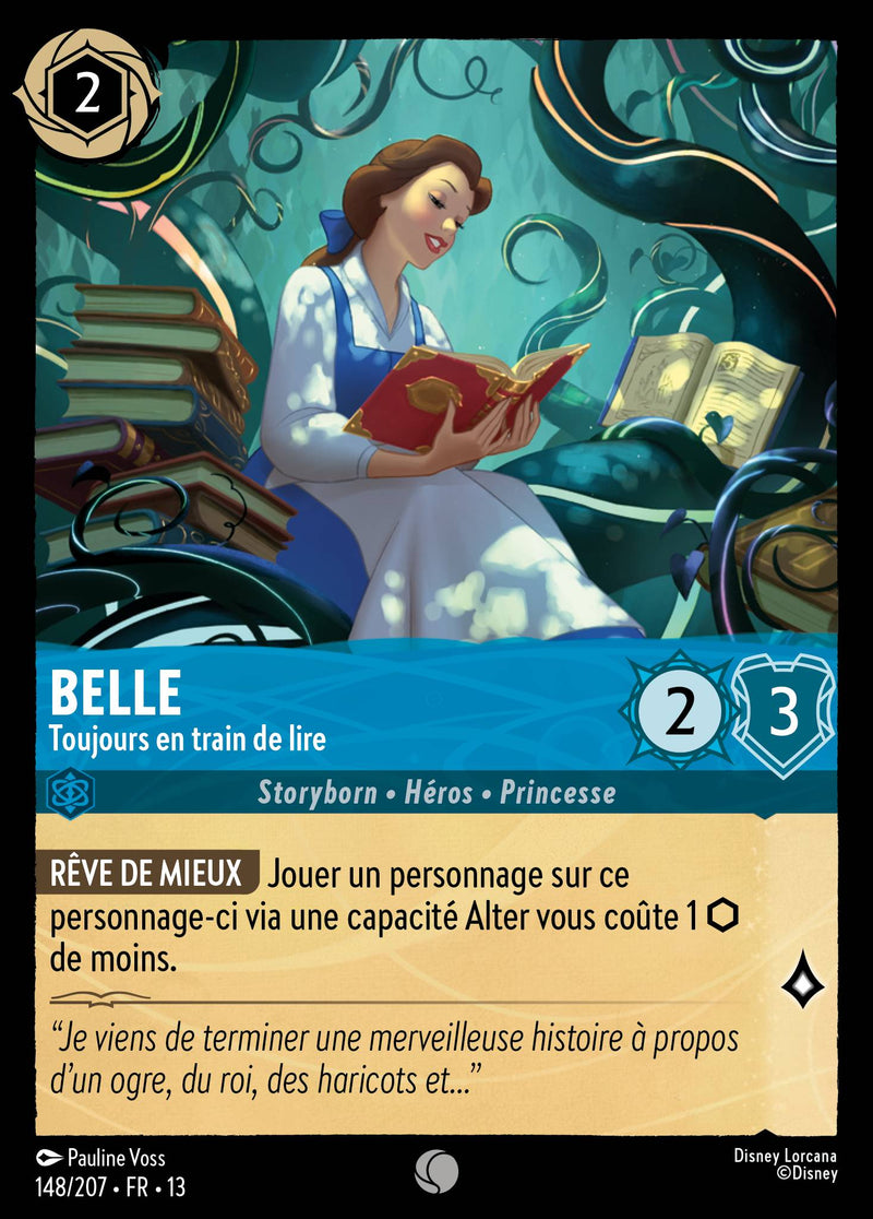 Carte Lorcana 148/207 Belle, Toujours en train de lire | LorenZone