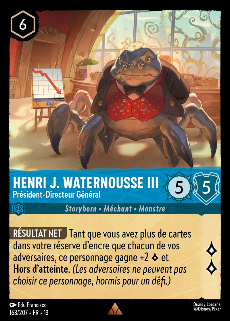 Carte Lorcana 163/207 Henri J. Waternousse III, Président-Directeur Général | LorenZone