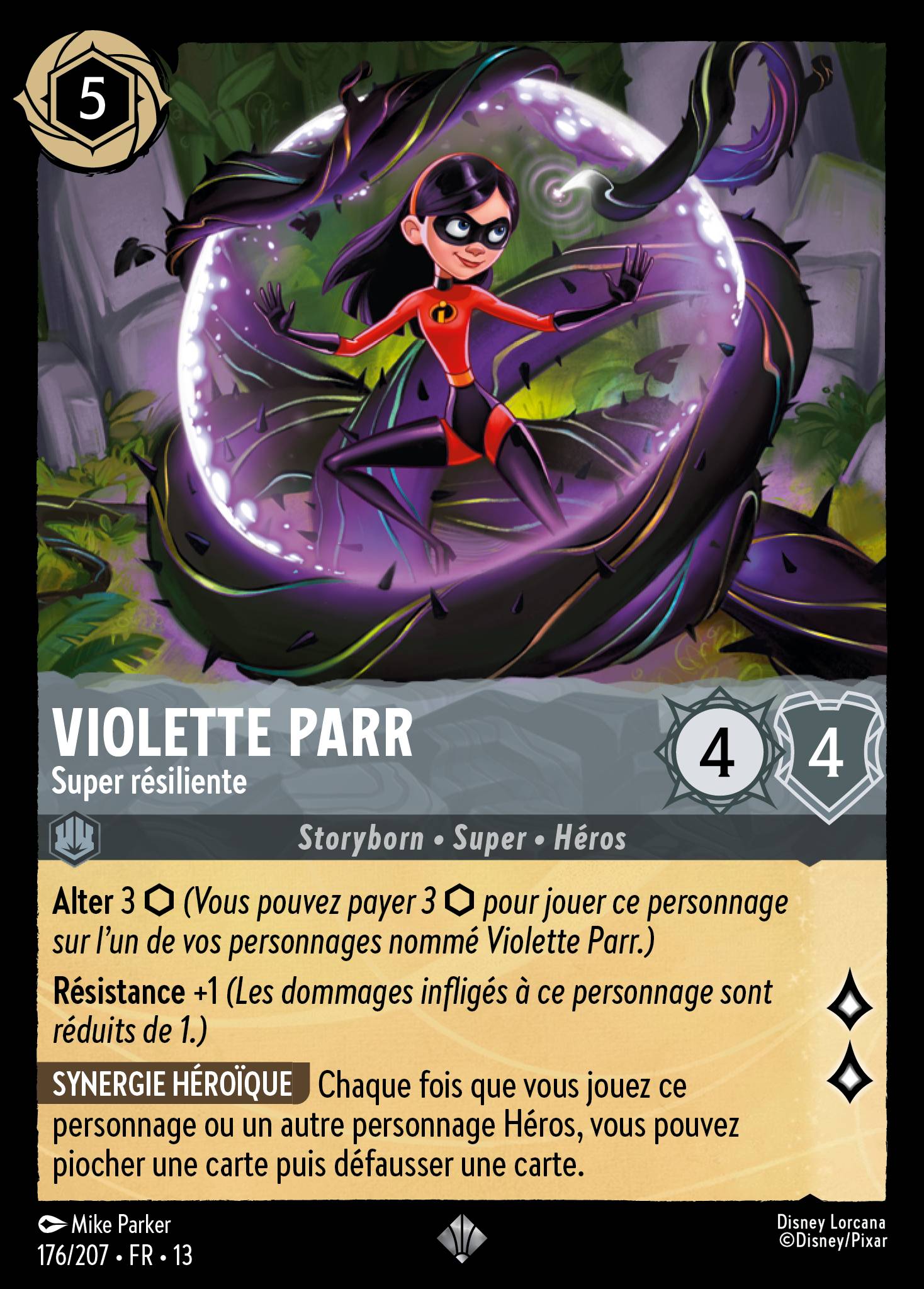 Carte Lorcana 176/207 Violette Parr, Super résiliente | LorenZone