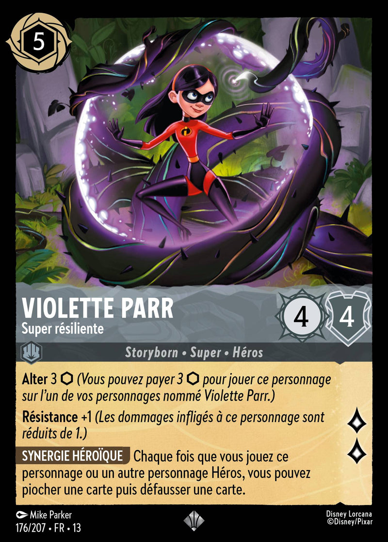 Carte Lorcana 176/207 Violette Parr, Super résiliente | LorenZone