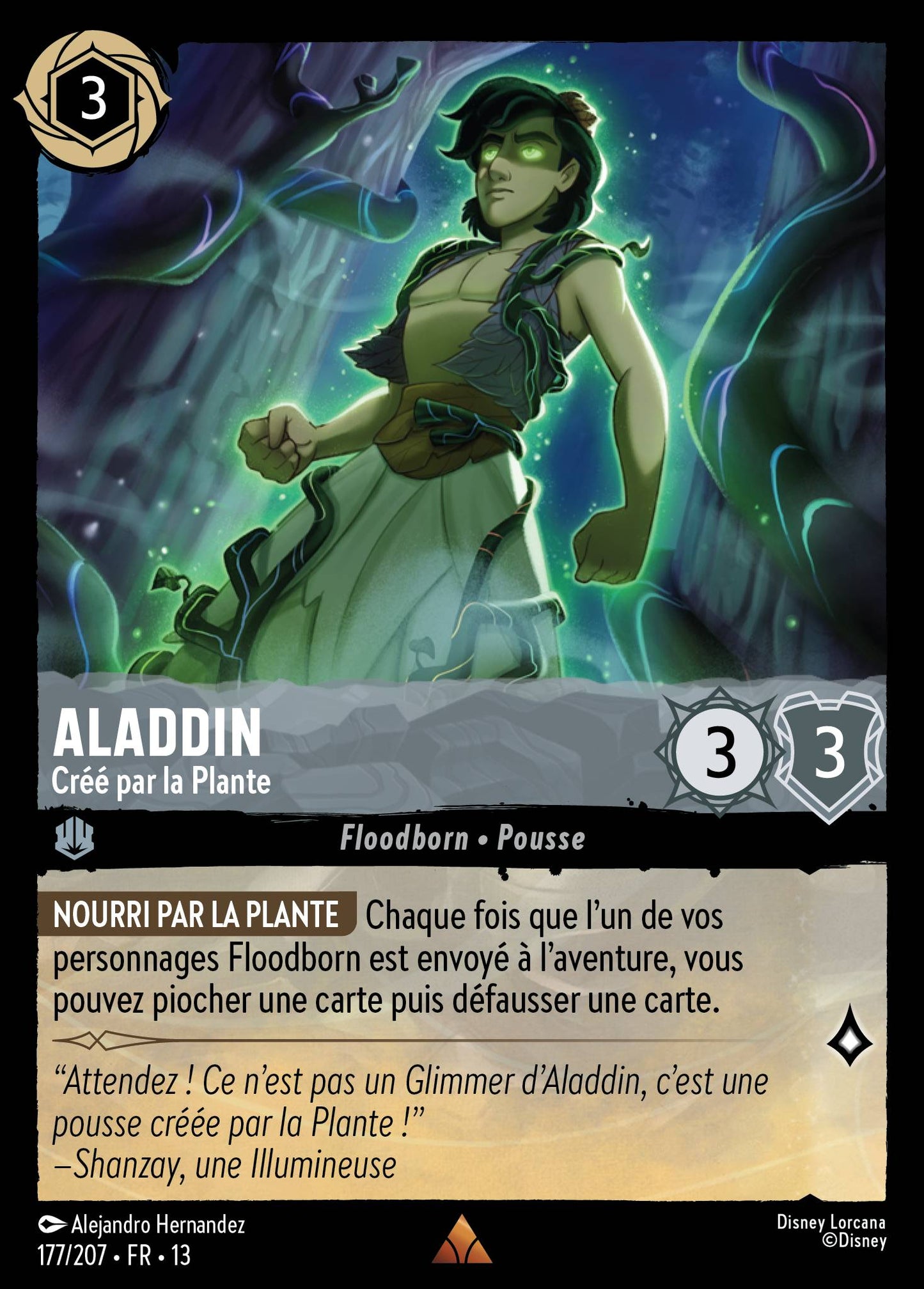 Carte Lorcana 177/207 Aladdin, Créé par la Plante | LorenZone