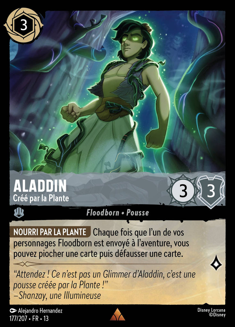 Carte Lorcana 177/207 Aladdin, Créé par la Plante | LorenZone