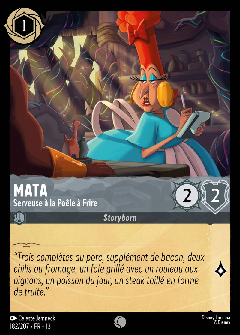Carte Lorcana 182/207 Mata, Serveuse à la Poêle à Frire | LorenZone