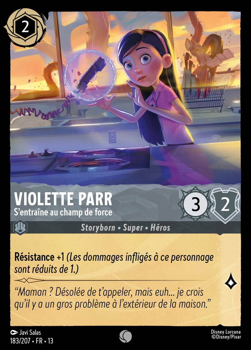Carte Lorcana 183/207 Violette Parr, S'entraîne au champ de force | LorenZone