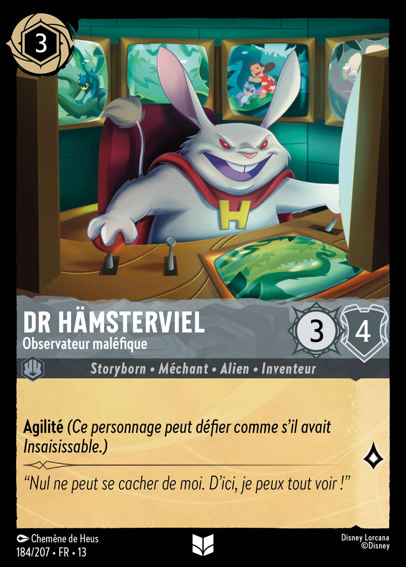Carte Lorcana 184/207 Dr Hämsterviel, Observateur maléfique | LorenZone