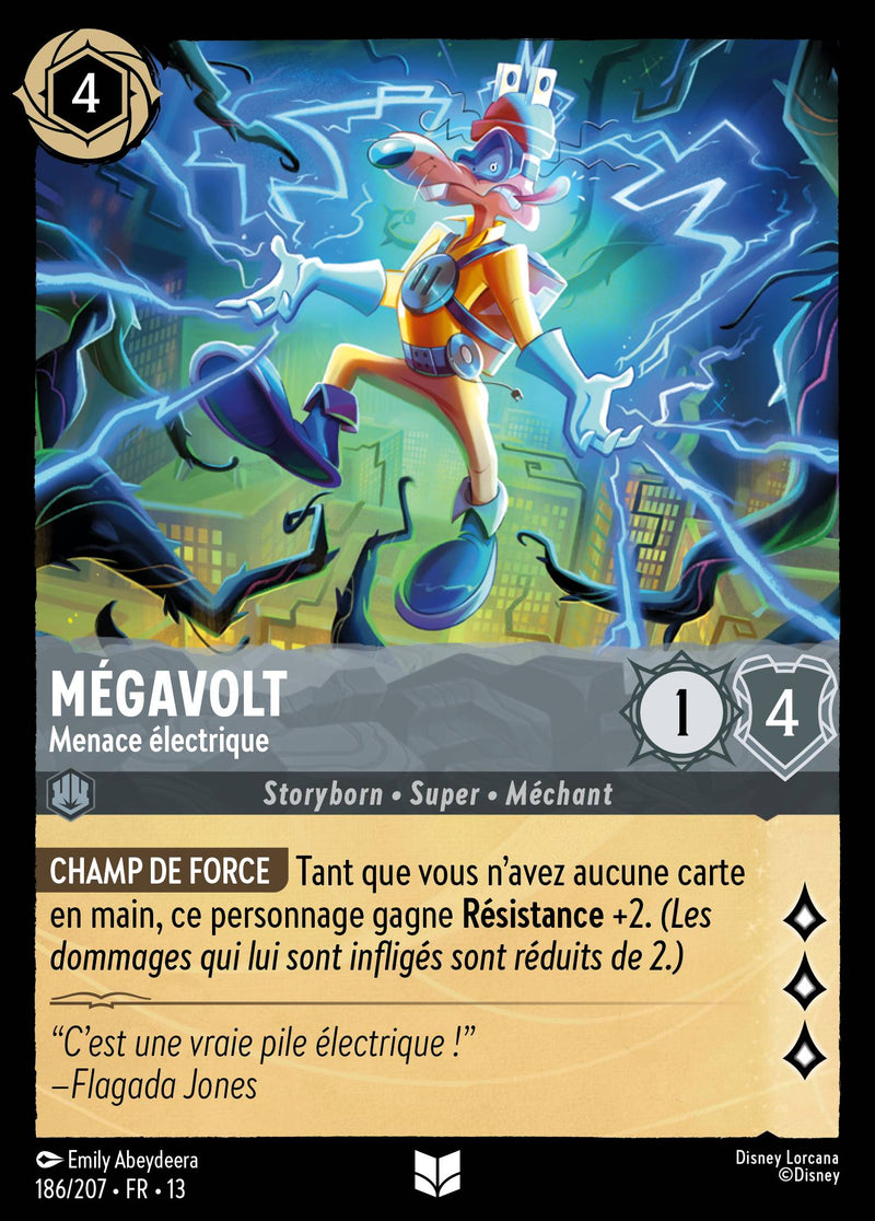 Carte Lorcana 186/207 Mégavolt, Menace électrique | LorenZone