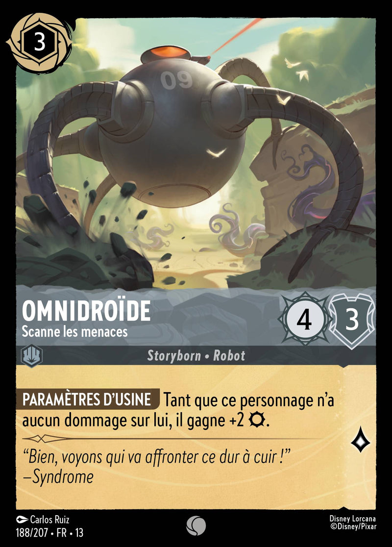 Carte Lorcana 188/207 Omnidroïde, Scanne les menaces | LorenZone