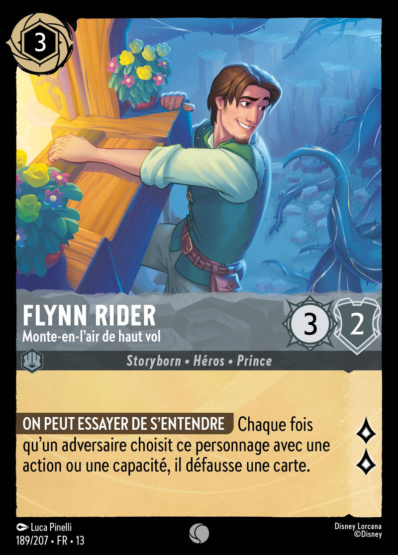 Carte Lorcana 189/207 Flynn Rider, Monte-en-l'air de haut vol | LorenZone