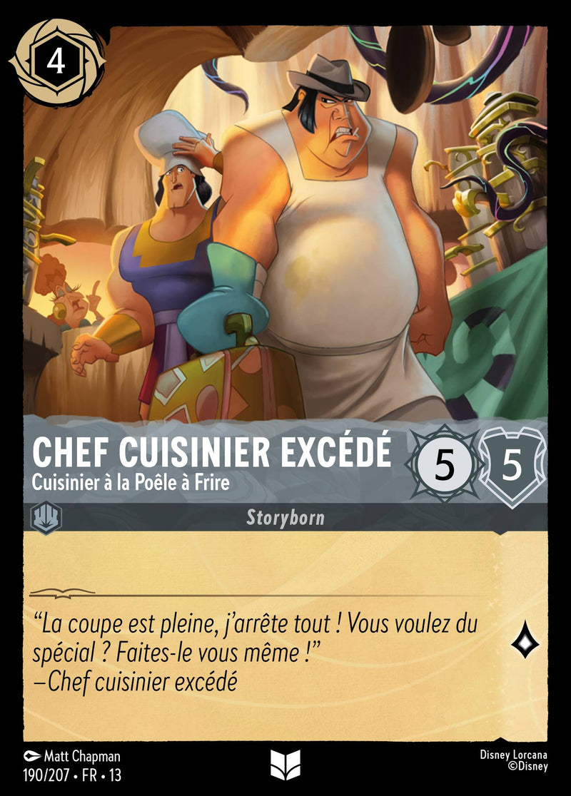 Carte Lorcana 190/207 Chef cuisinier excédé, Cuisinier à la Poêle à Frire | LorenZone