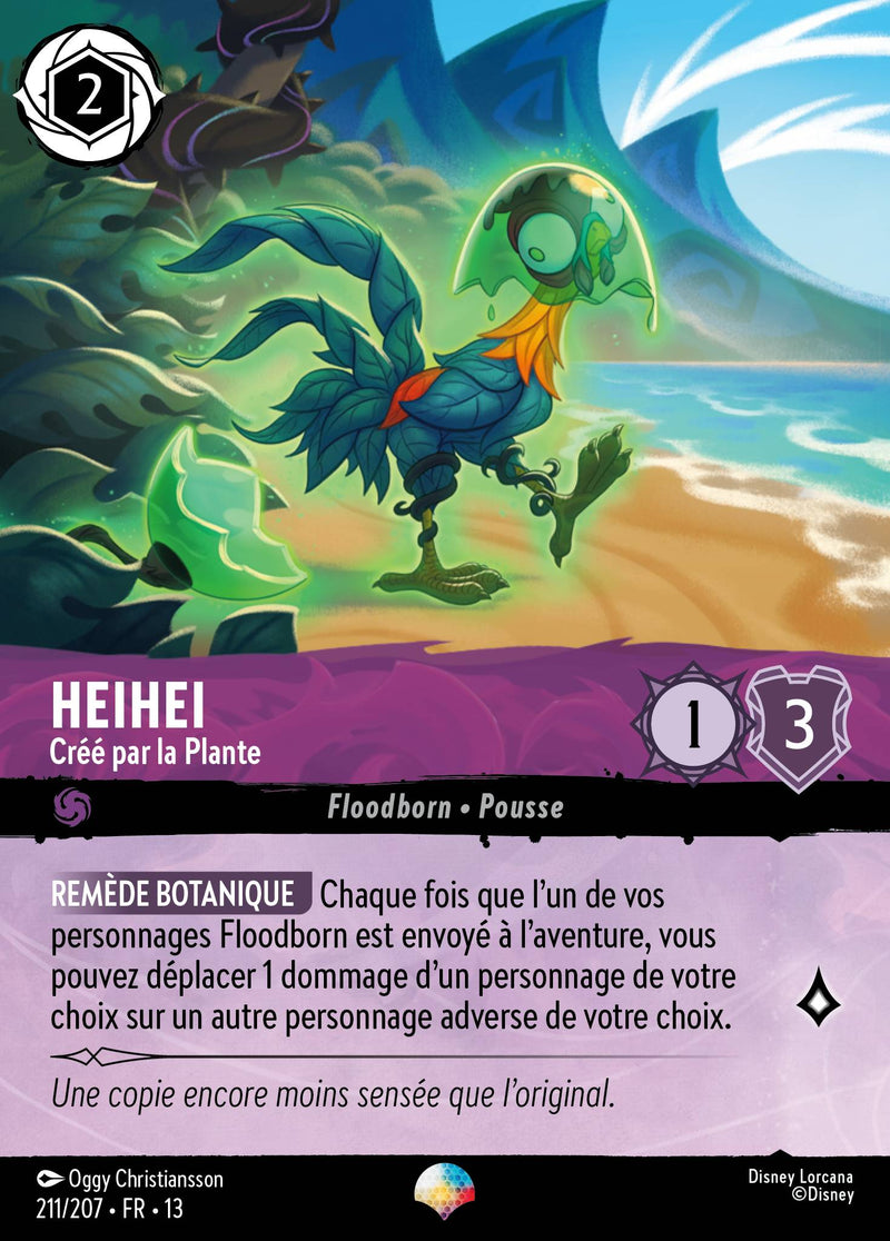 Carte Lorcana 211/207 Heihei, Créé par la Plante | LorenZone