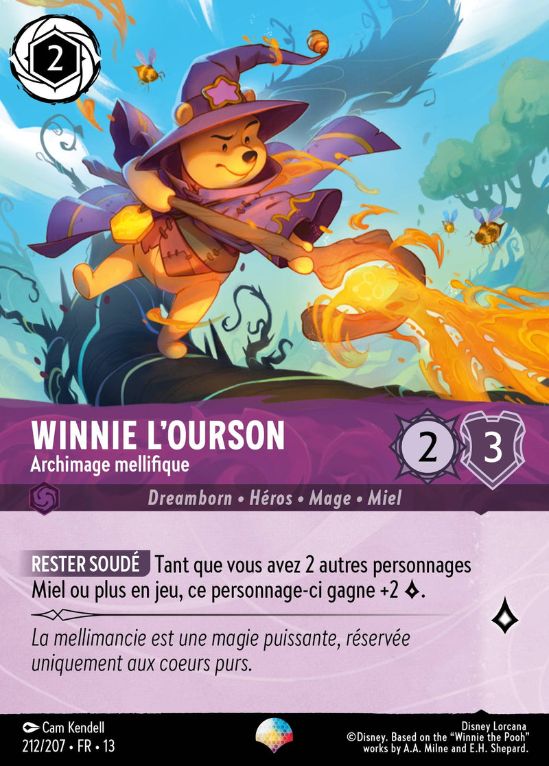 Carte Lorcana 212/207 Winnie l'Ourson, Archimage mellifique | LorenZone