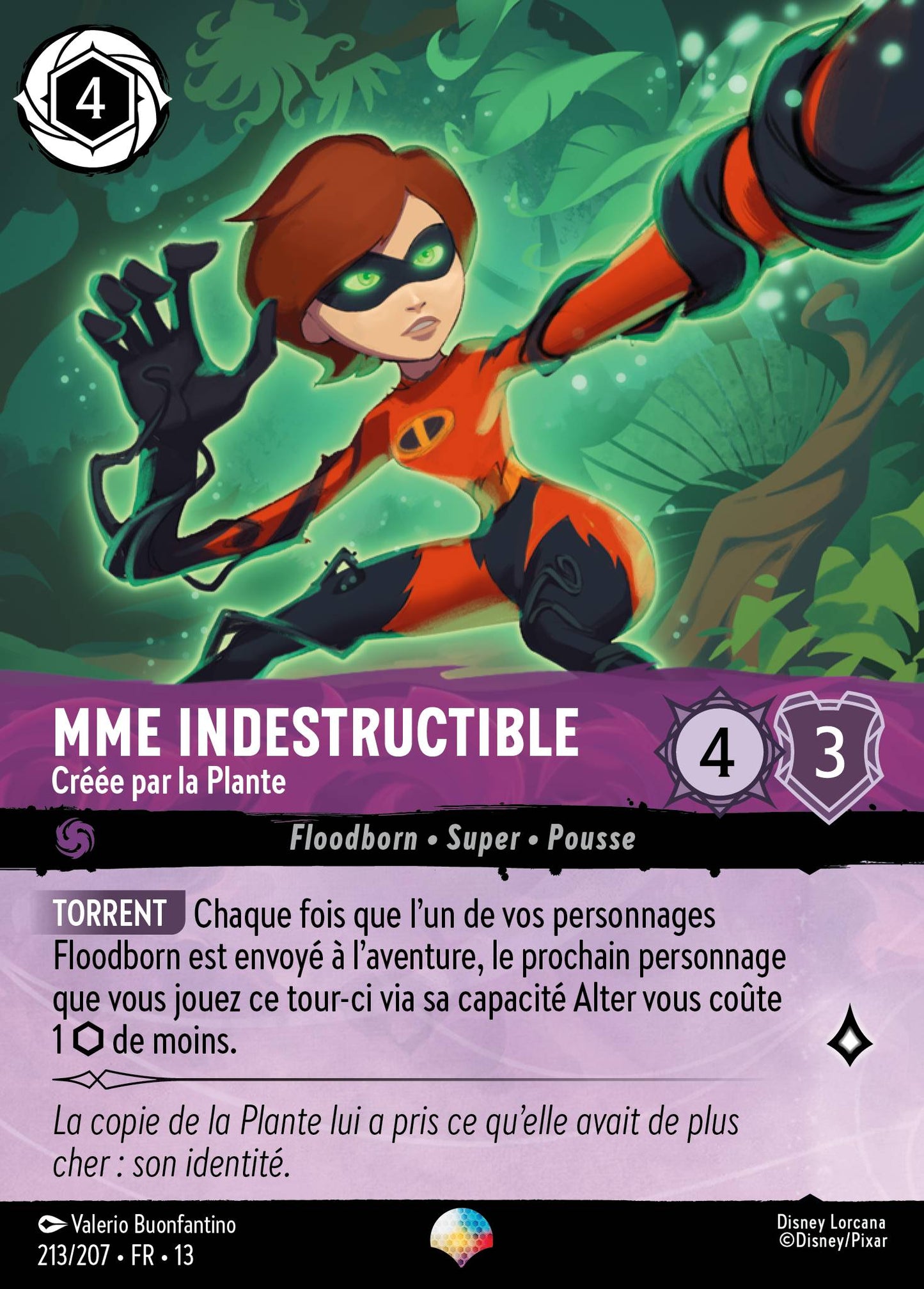 Carte Lorcana 213/207 Mme Indestructible, Créée par la Plante | LorenZone