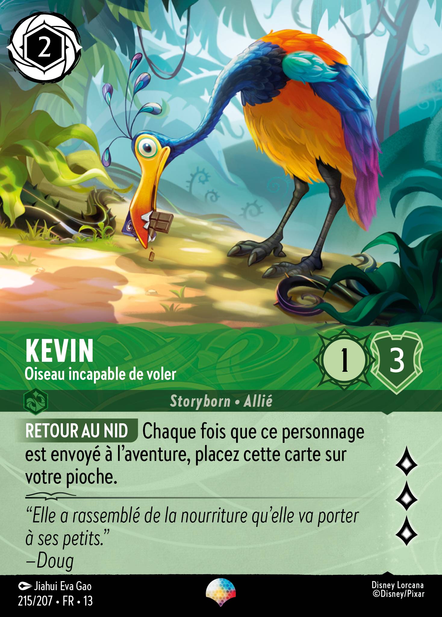 Carte Lorcana 215/207 Kevin, Oiseau incapable de voler | LorenZone