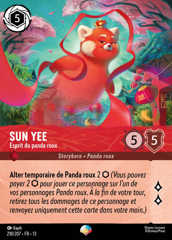 Carte Lorcana 218/207 Sun Yee, Esprit du panda roux | LorenZone