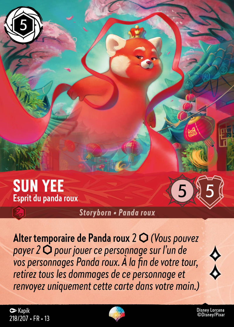 Carte Lorcana 218/207 Sun Yee, Esprit du panda roux | LorenZone