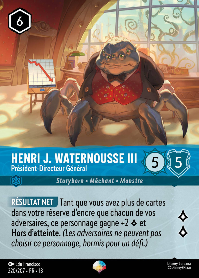 Carte Lorcana 220/207 Henri J. Waternousse III, Président-Directeur Général | LorenZone