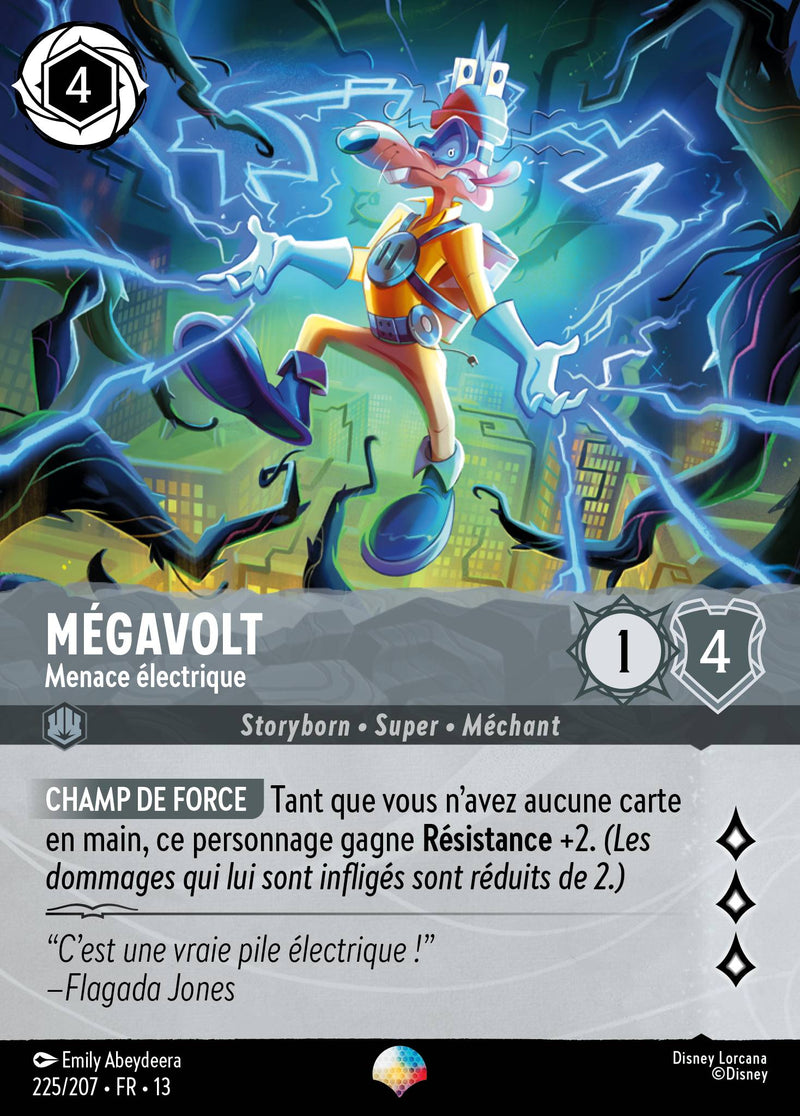 Carte Lorcana 225/207 Mégavolt, Menace électrique | LorenZone
