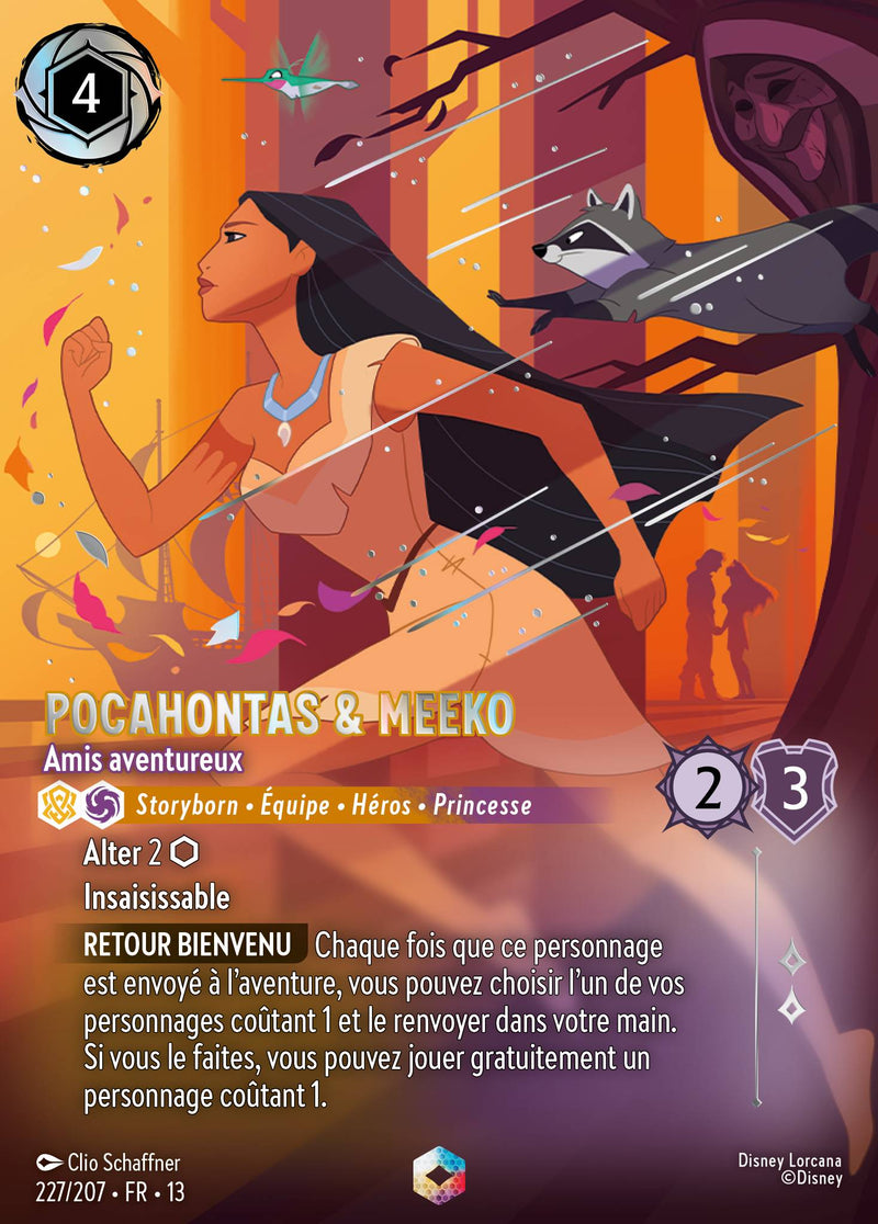 Carte Lorcana 227/207 Pocahontas & Meeko, Amis aventureux | LorenZone