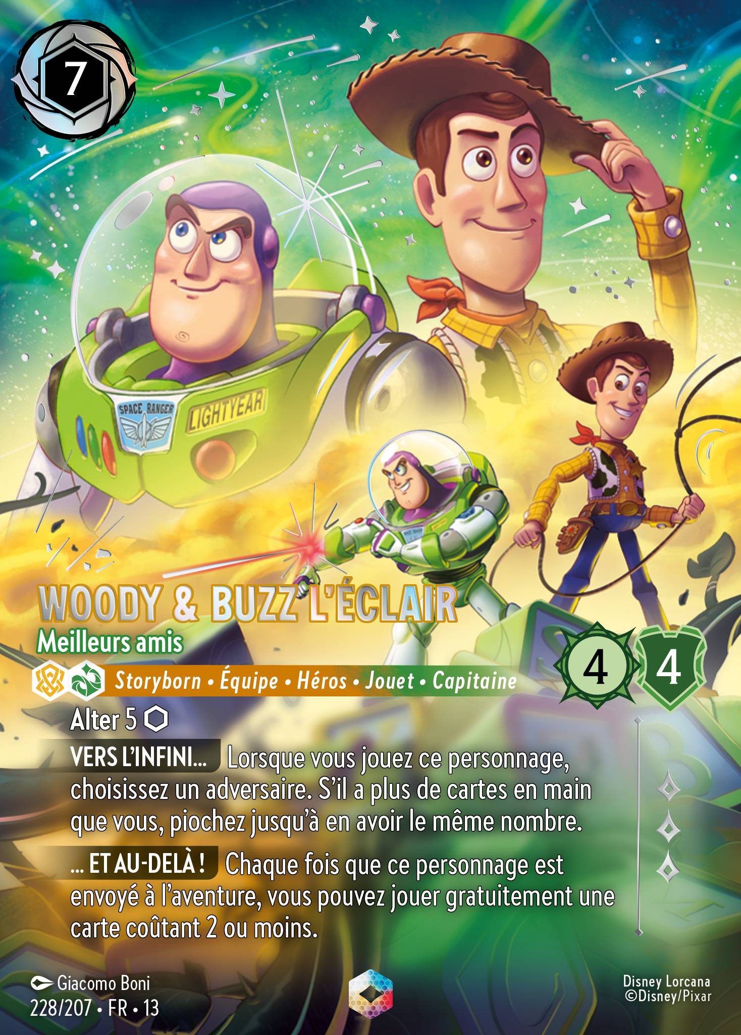Carte Lorcana 228/207 Woody & Buzz l'Éclair, Meilleurs amis | LorenZone