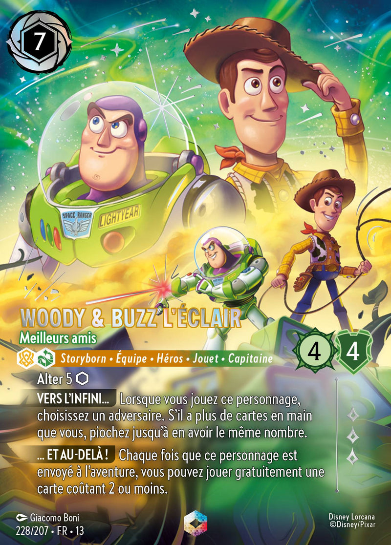 Carte Lorcana 228/207 Woody & Buzz l'Éclair, Meilleurs amis | LorenZone