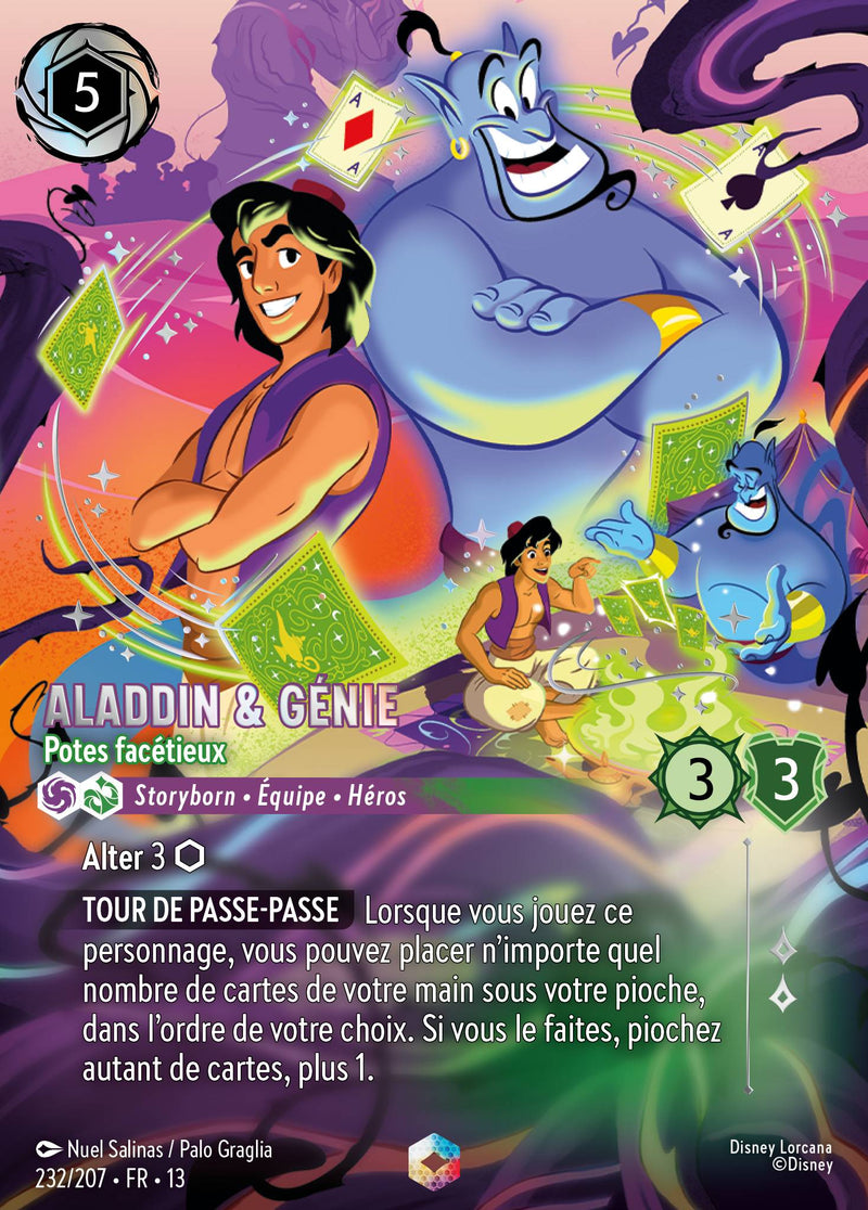 Carte Lorcana 232/207 Aladdin & Génie, Potes facétieux | LorenZone