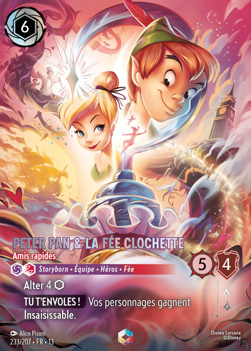 Carte Lorcana 233/207 Peter Pan & La Fée Clochette, Amis rapides | LorenZone